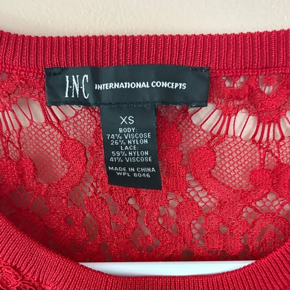 Inc Lace Cold Shoulder Blouse - Picture 2 of 4